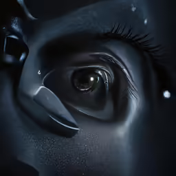 an eye with some sort of scissors inside it