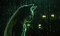 cat that is looking at something while standing in the rain