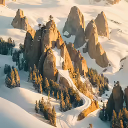 this is a very beautiful winter landscape in the mountains