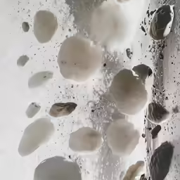 a close up of a bunch of bubbles on the water