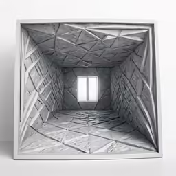 an art piece is shown in white, showing a room that has a window that can be used as a background