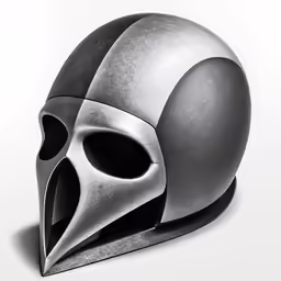 a helmet shaped object that is black and grey