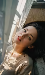 a close up of a person wearing a shirt