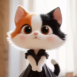 a very cute cat toy that has big brown eyes