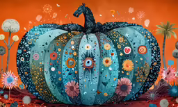 this is a painting of a pumpkin