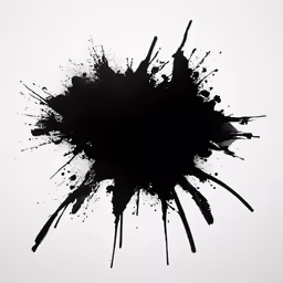 an ink drop with black splatches