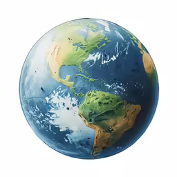 the earth with a white background is shown
