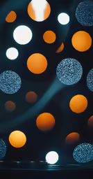an abstract light display has circular lights