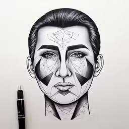an artistic drawing with different shapes and sizes
