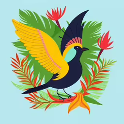 a beautiful bird sitting on a branch of flowers,there is a bird perched on top of leaves