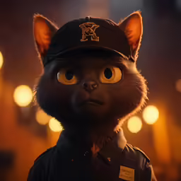 a close up of a cat with a baseball cap on