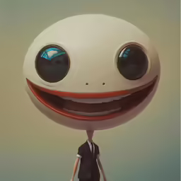 a person holding a big smile over their head