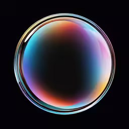 a colorful circle in the dark with no background