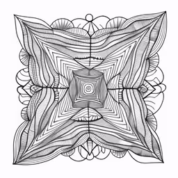 an intricately designed black and white artwork piece