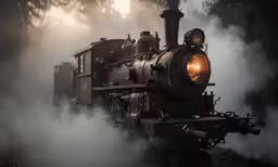 an old train is emitting smoke from the smoke stack