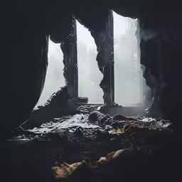 an image of the windows of a cave