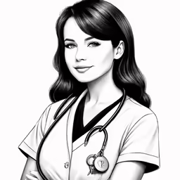 the woman nurse is holding a stethoscope in her hand