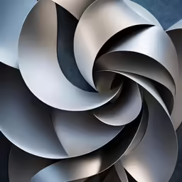 the inside of a metal art sculpture with multiple layers