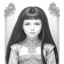 a drawing of a girl with long hair in the style of an avatar