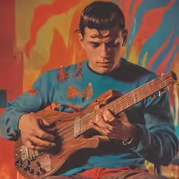 a man plays the guitar on stage