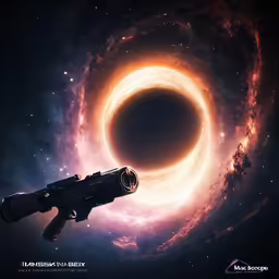the artwork shows an abstract view of a black hole