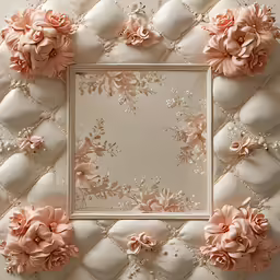 a picture frame with pink flowers on it