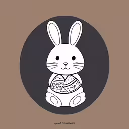 an easter bunny holding a painted egg