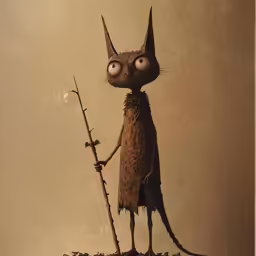 a painting of a cartoon character on top of a mountain