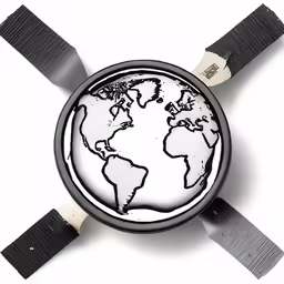a picture of the world through some blades