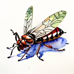 an image of a bug on a white surface,a drawing of an insect on blue paper