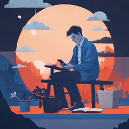 a man sitting on top of a bench next to a desert,a man is using his laptop computer while sitting in a chair