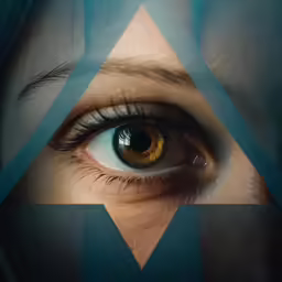an eye with a triangle at the center