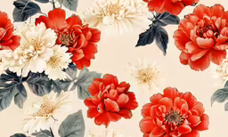 red and white flower petals wallpaper mural