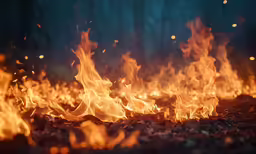 the background of an intense fire has been photographed with a lens