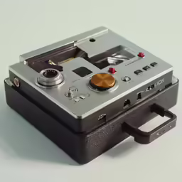 an old type of camera with a small lens