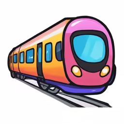 this is an illustration of a colorful train