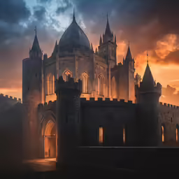 the castle is built into a large body of water
