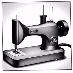 a small black sewing machine on a table