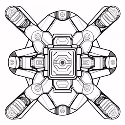 a futuristic machine that looks like a flower,the star wars millennium armor is being used in the movie,a coloring book of different sized objects,a black and white drawing of abstract shapes,an abstract object on a white background