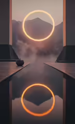 a person is walking through an area with circles