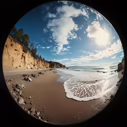 a photo from inside a round panoramic camera