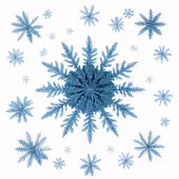 snowflakes are snow covered in blue