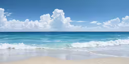 water flowing into the ocean next to a sandy beach
