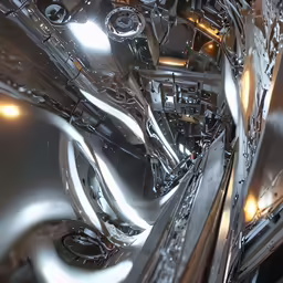 the abstract pattern of metal in a vehicle