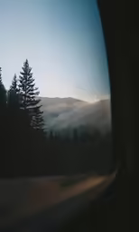 a view from a vehicle as it travels down the road