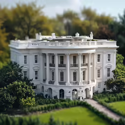 a white model of the united states house