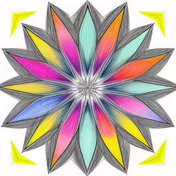 an abstract image with several colored petals