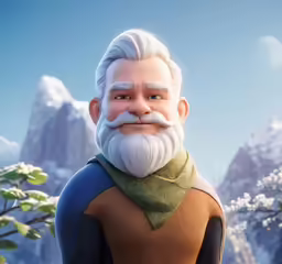 a white man with a beard wearing an over sized avatar