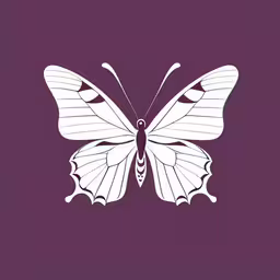 an icon of a white butterfly on a purple background,a white butterfly on a purple background