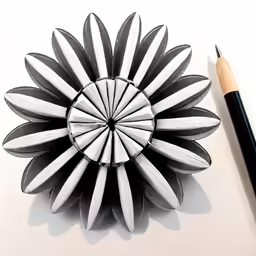 a pen and paperweight with an abstract flower pattern